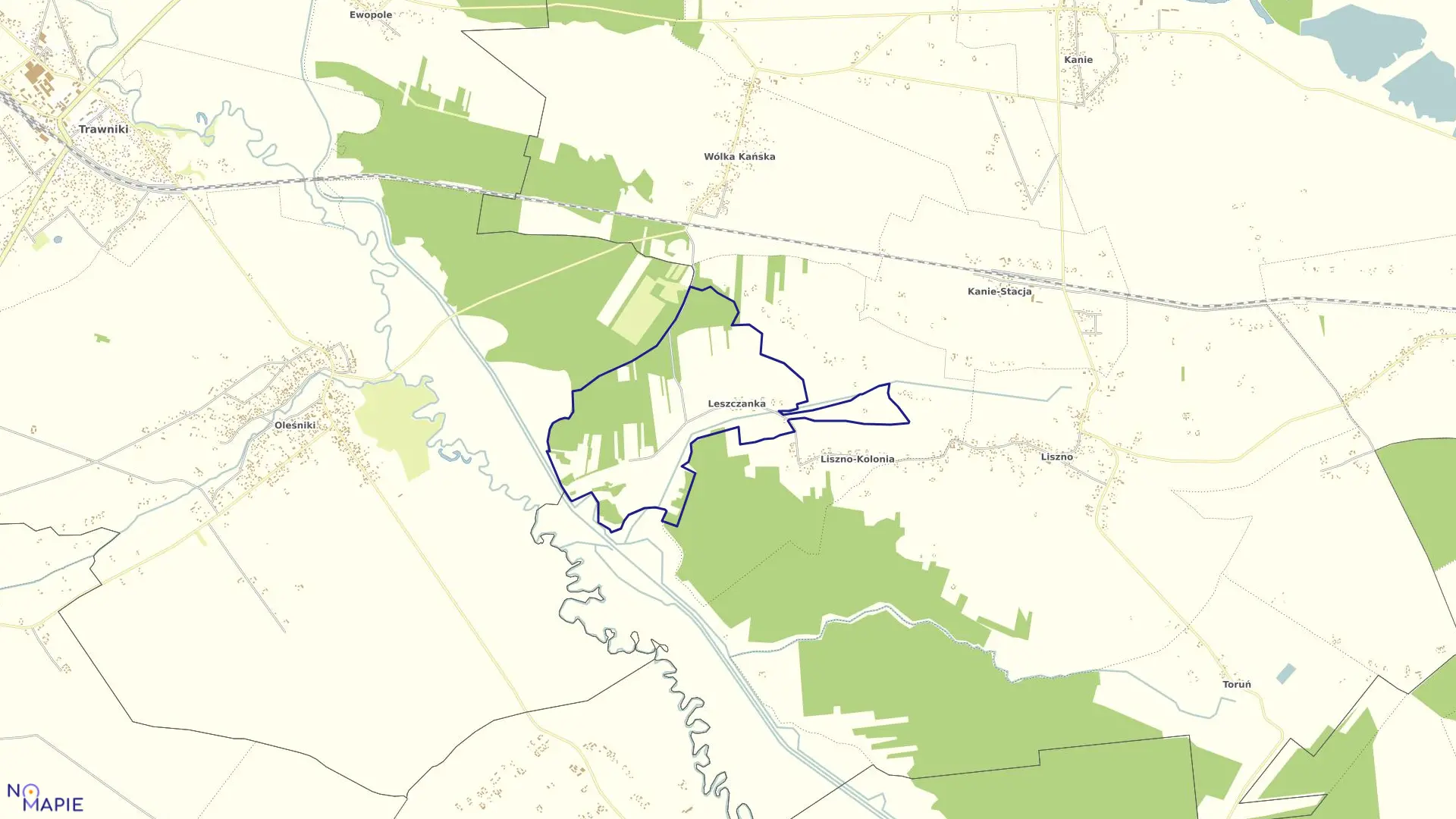 Mapa obrębu LESZCZANKA w gminie Rejowiec Fabryczny