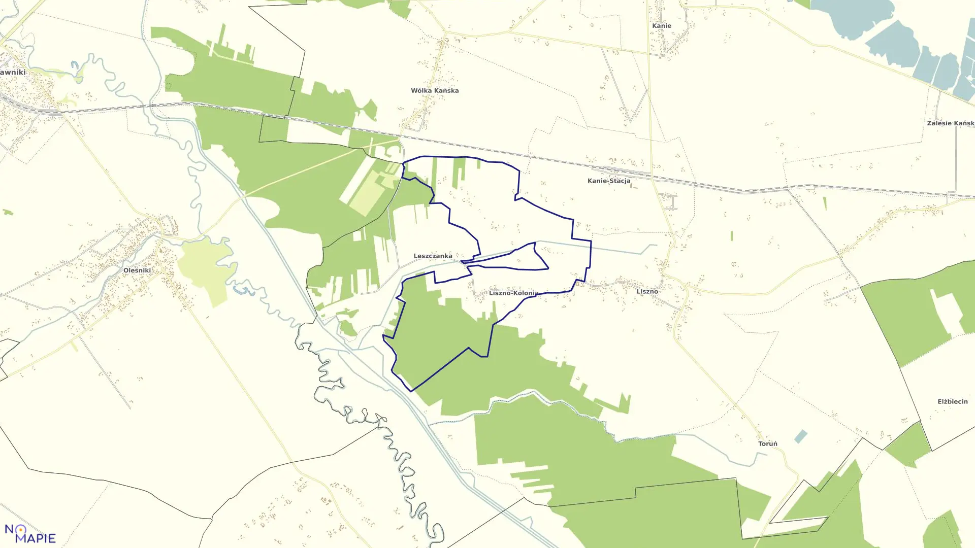 Mapa obrębu LISZNO - KOLONIA w gminie Rejowiec Fabryczny