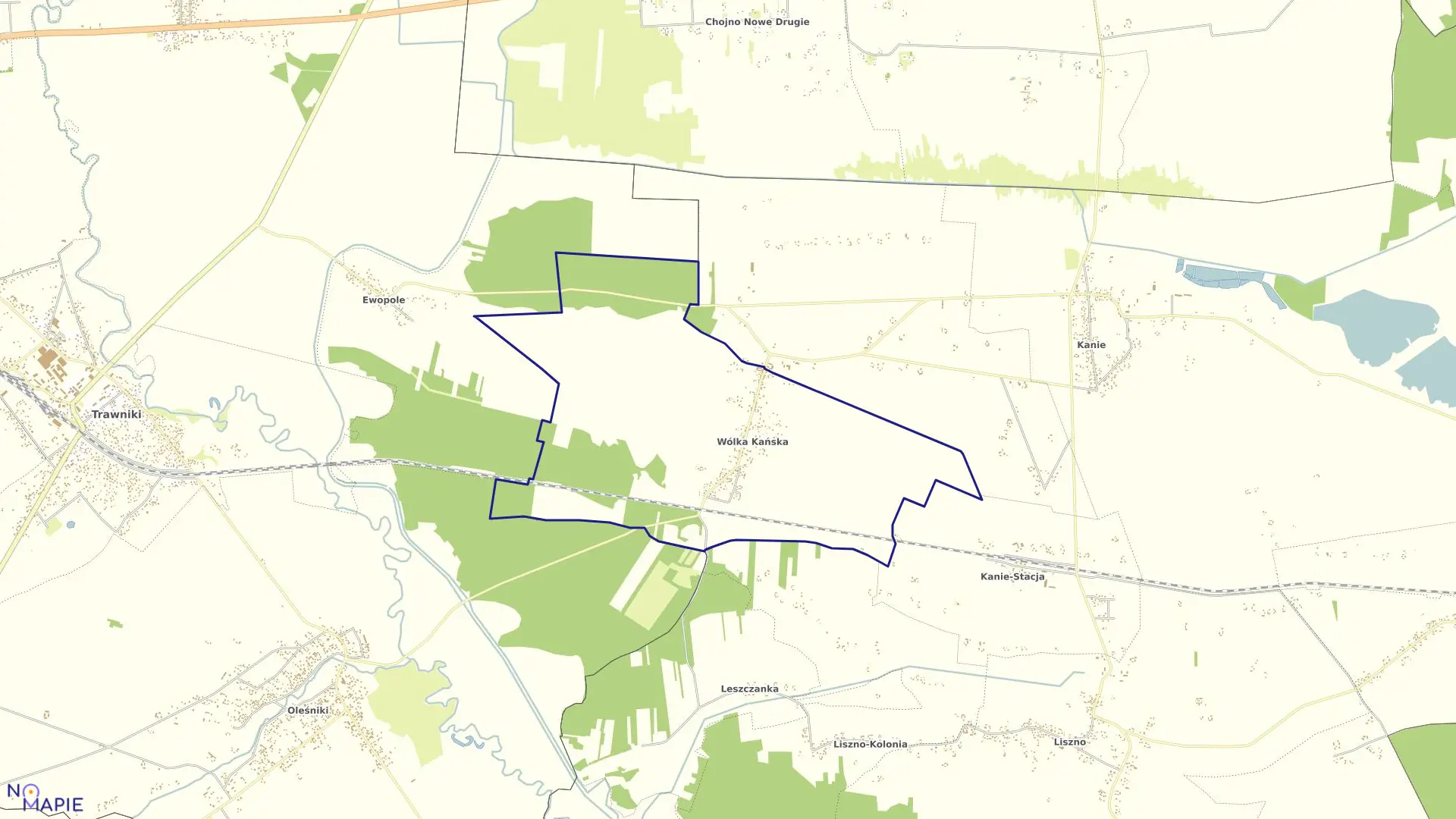 Mapa obrębu WÓLKA KAŃSKA w gminie Rejowiec Fabryczny