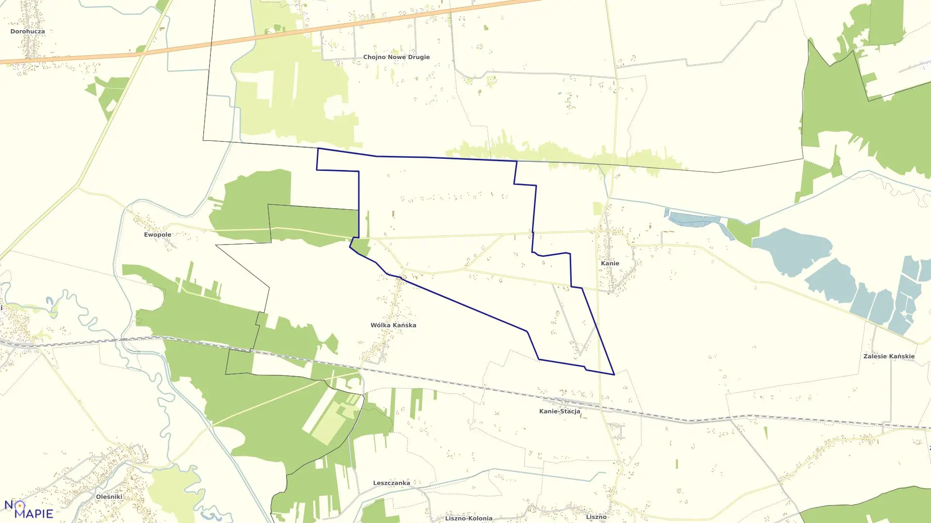 Mapa obrębu WÓLKA KAŃSKA-KOLONIA w gminie Rejowiec Fabryczny